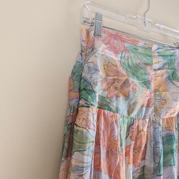 Rails Agatha Skirt Tropica Floral  Tiered Maxi Size 4 - Picture 4 of 8